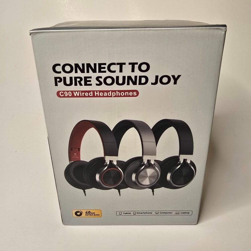 Ailihen C90 Wired Headphones Quality Stereo Sound 40mm Extra Bass - Grey/Silver
